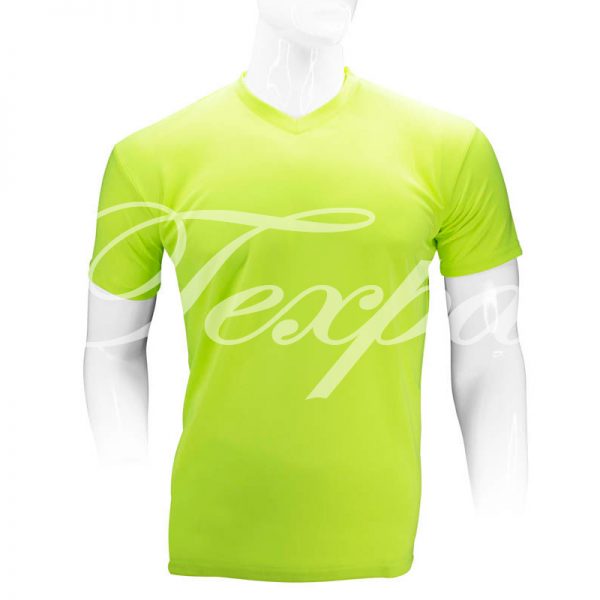 Polera Varon Dryfit fluor M/C 100% Poly 150G, Cuello Redondo